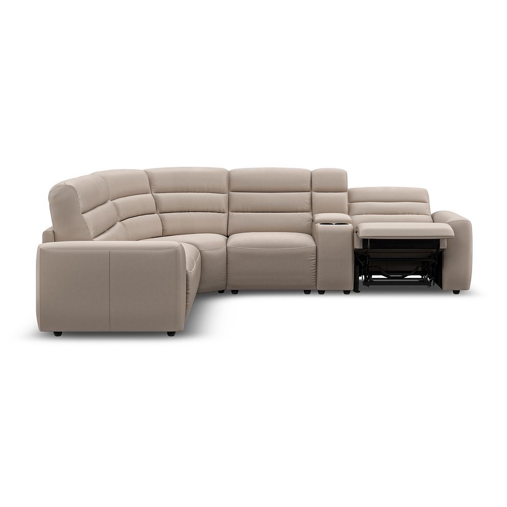 Cohen Large Corner Electric Recliner with Left Hand Sofa Bed and Console in Virgo Buff Leather 8