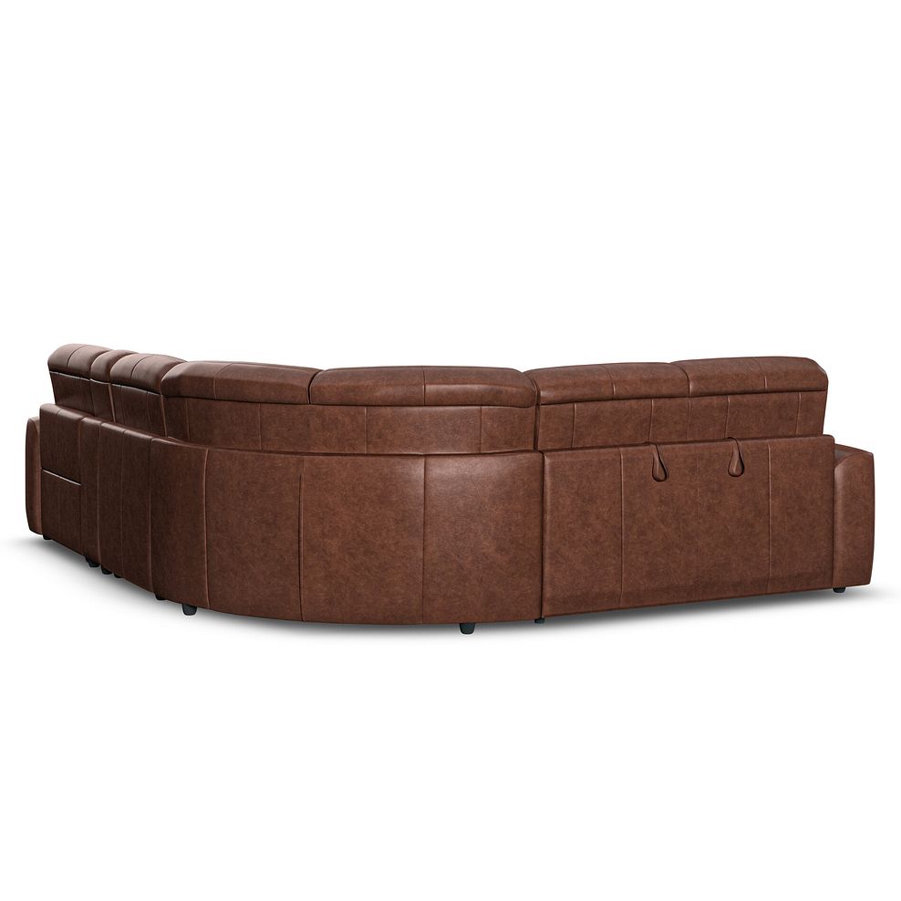 Cohen Large Corner Electric Recliner with Left Hand Sofa Bed and Console in Virgo Chestnut Leather 6