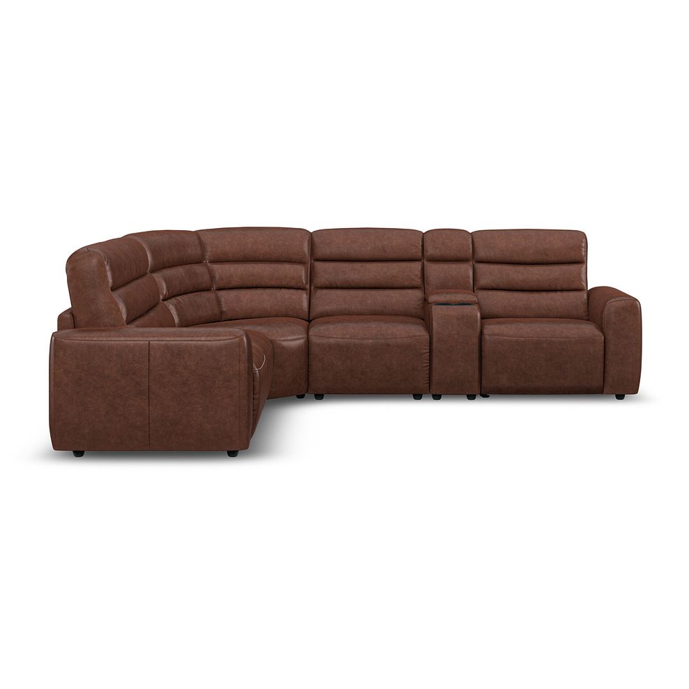 Cohen Large Corner Electric Recliner with Left Hand Sofa Bed and Console in Virgo Chestnut Leather 7