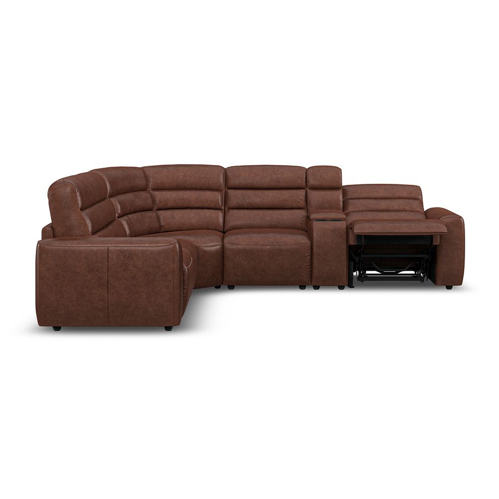 Cohen Large Corner Electric Recliner with Left Hand Sofa Bed and Console in Virgo Chestnut Leather 8