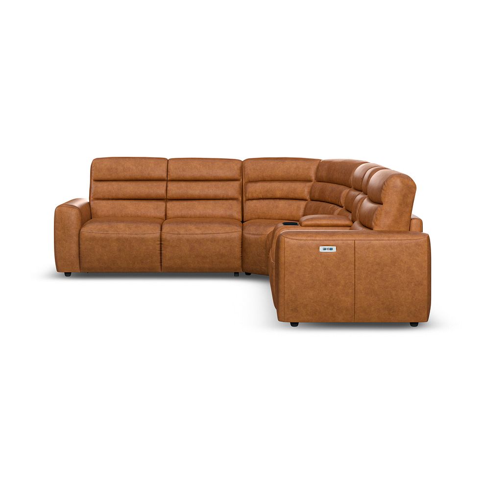 Cohen Large Corner Electric Recliner with Left Hand Sofa Bed and Console in Virgo Cognac Leather 5