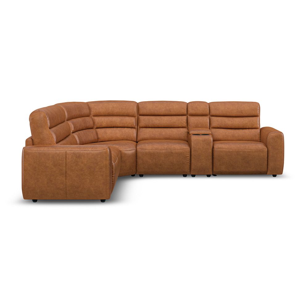 Cohen Large Corner Electric Recliner with Left Hand Sofa Bed and Console in Virgo Cognac Leather 7
