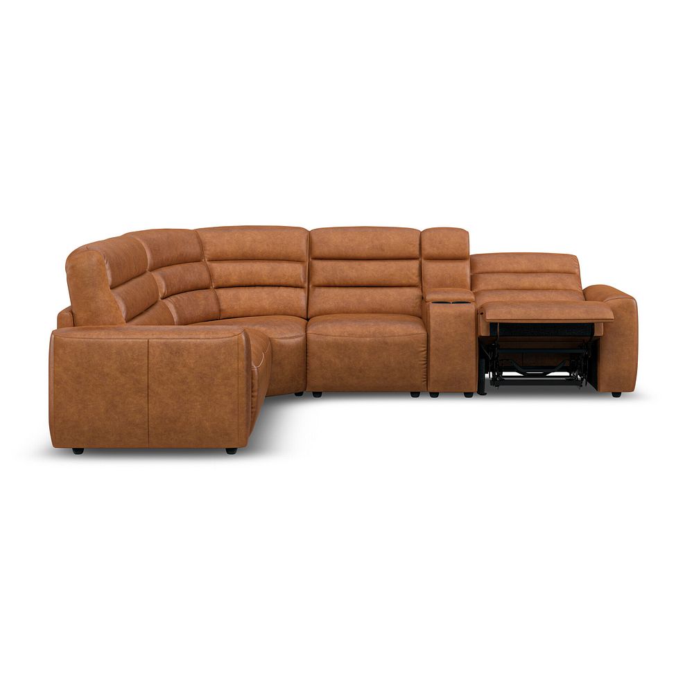 Cohen Large Corner Electric Recliner with Left Hand Sofa Bed and Console in Virgo Cognac Leather 8