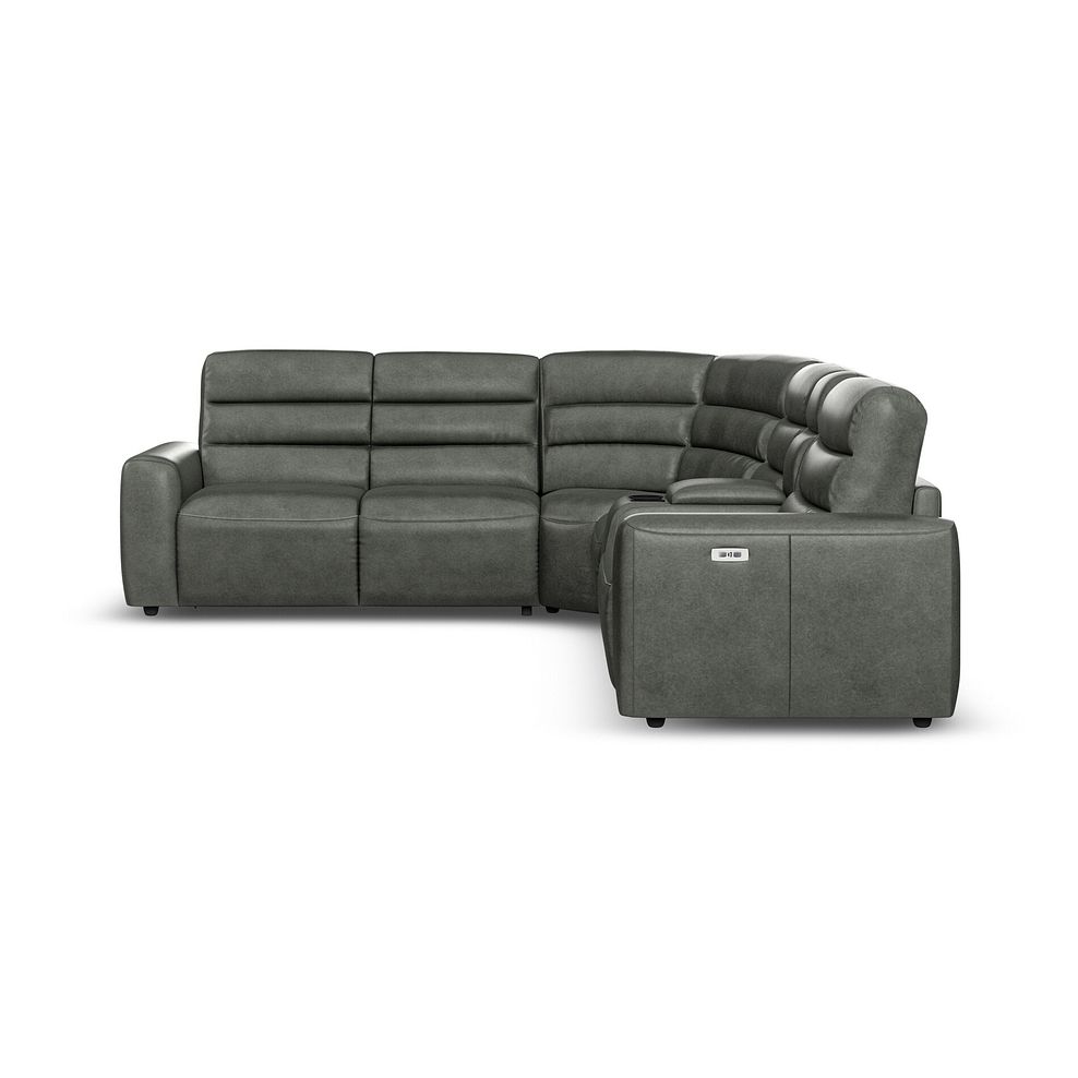 Cohen Large Corner Electric Recliner with Left Hand Sofa Bed and Console in Virgo Lead Leather 5