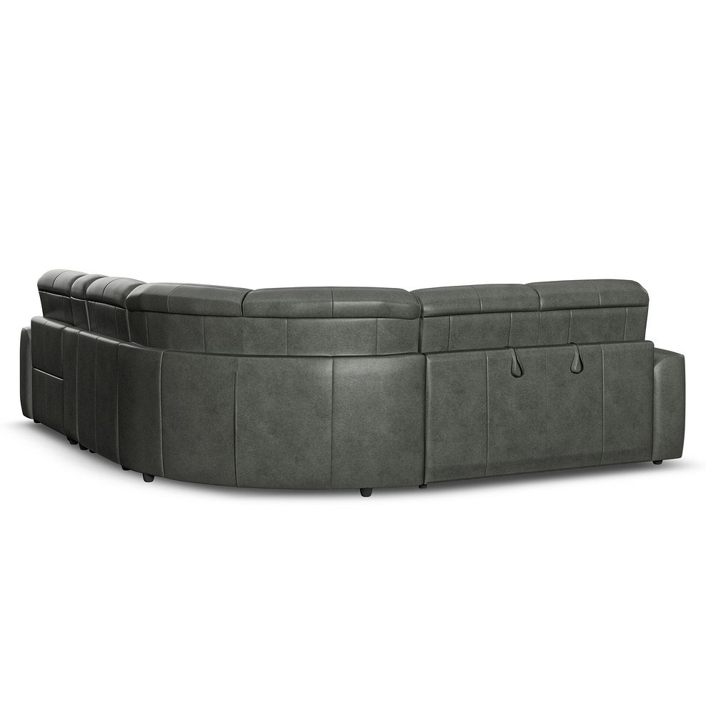 Cohen Large Corner Electric Recliner with Left Hand Sofa Bed and Console in Virgo Lead Leather 6