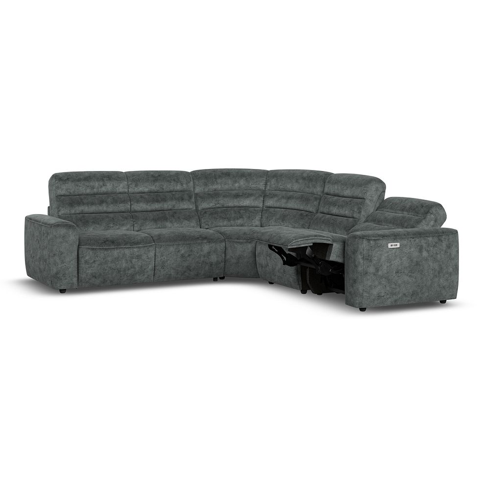 Cohen Large Corner Electric Recliner with Left Hand Sofa Bed in Dapple Grey Fabric 4