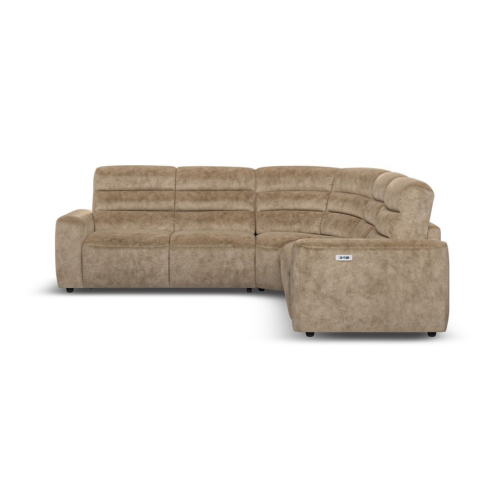 Cohen Large Corner Electric Recliner with Left Hand Sofa Bed in Dapple Taupe Fabric 5