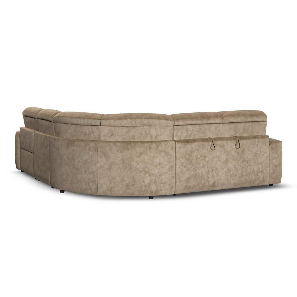 Cohen Large Corner Electric Recliner with Left Hand Sofa Bed in Dapple Taupe Fabric 6