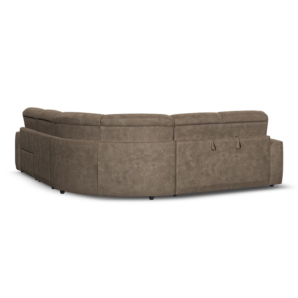 Cohen Large Corner Electric Recliner with Left Hand Sofa Bed in Miller Earth Brown Fabric 6