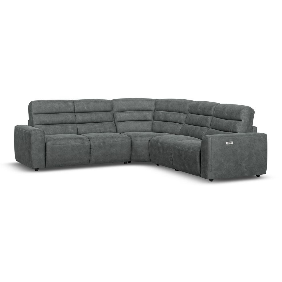 Cohen Large Corner Electric Recliner with Left Hand Sofa Bed in Miller Grey Fabric 2