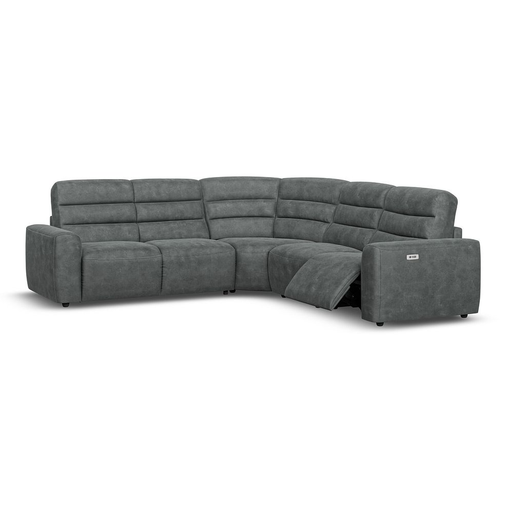 Cohen Large Corner Electric Recliner with Left Hand Sofa Bed in Miller Grey Fabric 3