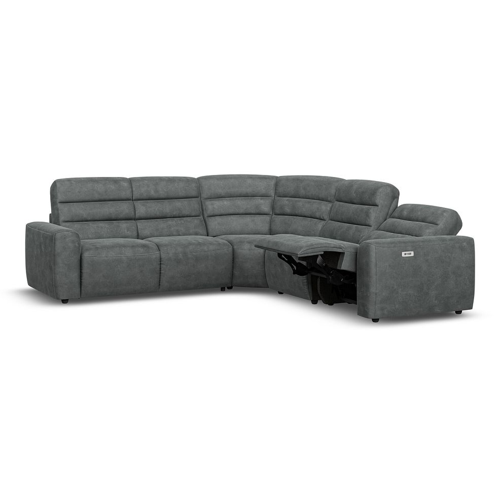 Cohen Large Corner Electric Recliner with Left Hand Sofa Bed in Miller Grey Fabric 4