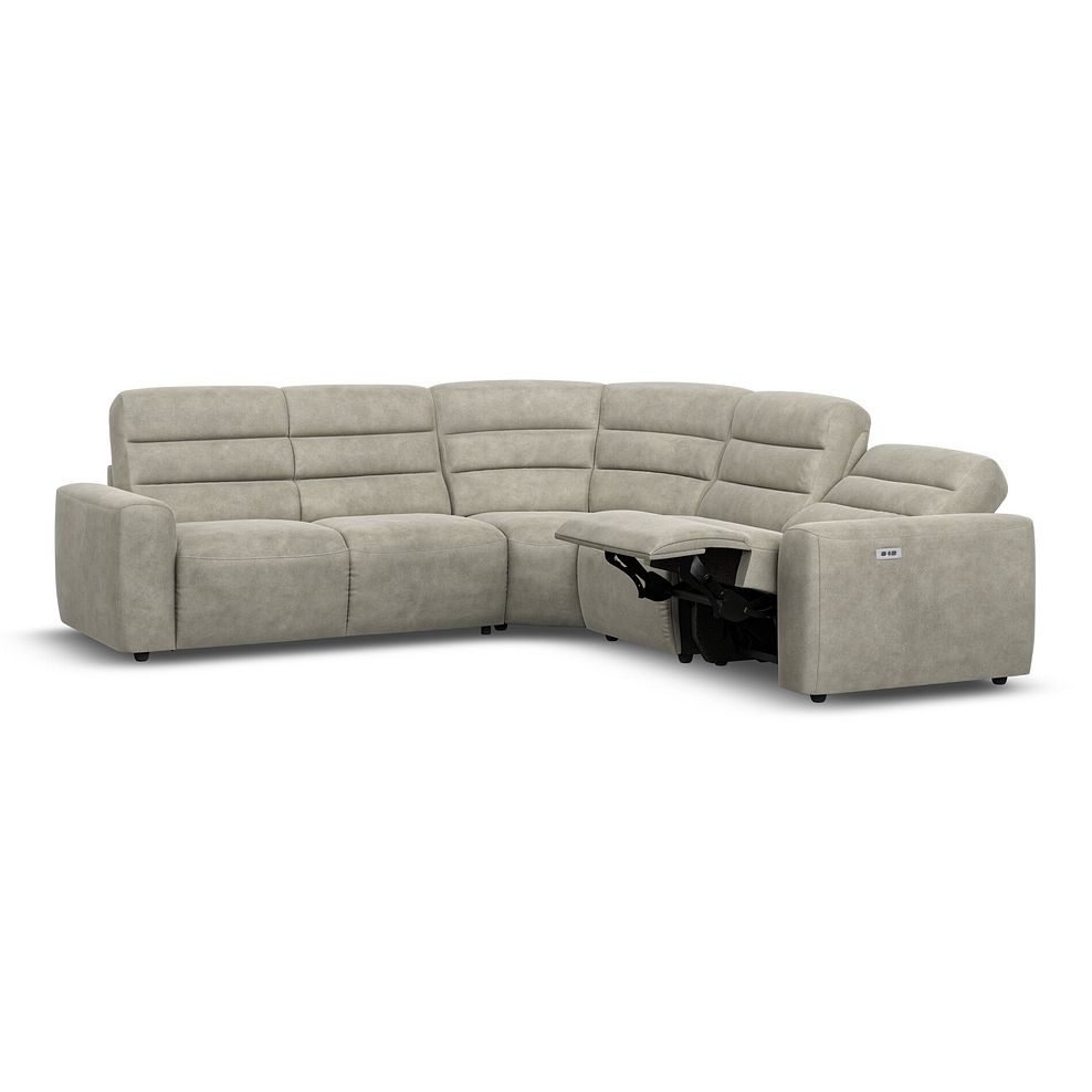 Cohen Large Corner Electric Recliner with Left Hand Sofa Bed in Miller Taupe Fabric 4