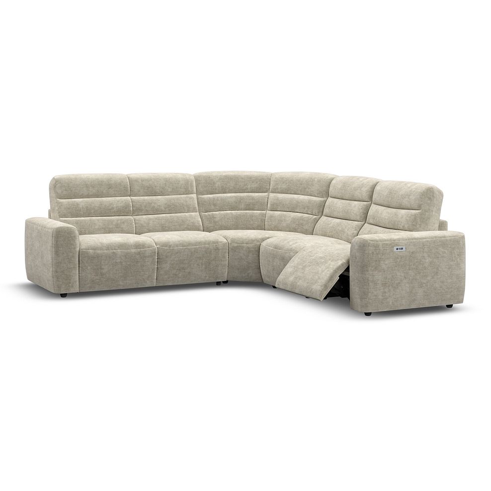 Cohen Large Corner Electric Recliner with Left Hand Sofa Bed in Plush Beige Fabric 3