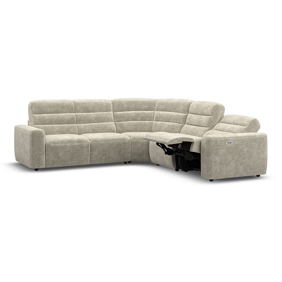 Cohen Large Corner Electric Recliner with Left Hand Sofa Bed in Plush Beige Fabric 4