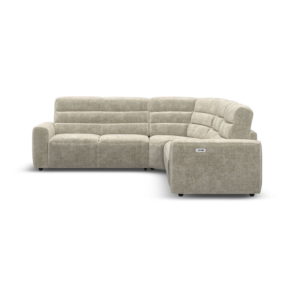 Cohen Large Corner Electric Recliner with Left Hand Sofa Bed in Plush Beige Fabric 5