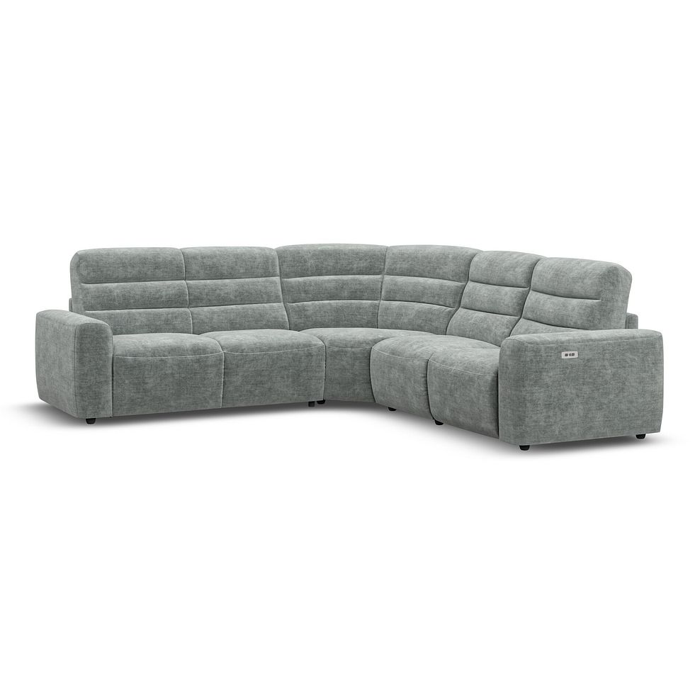 Cohen Large Corner Electric Recliner with Left Hand Sofa Bed in Plush Silver Fabric 2