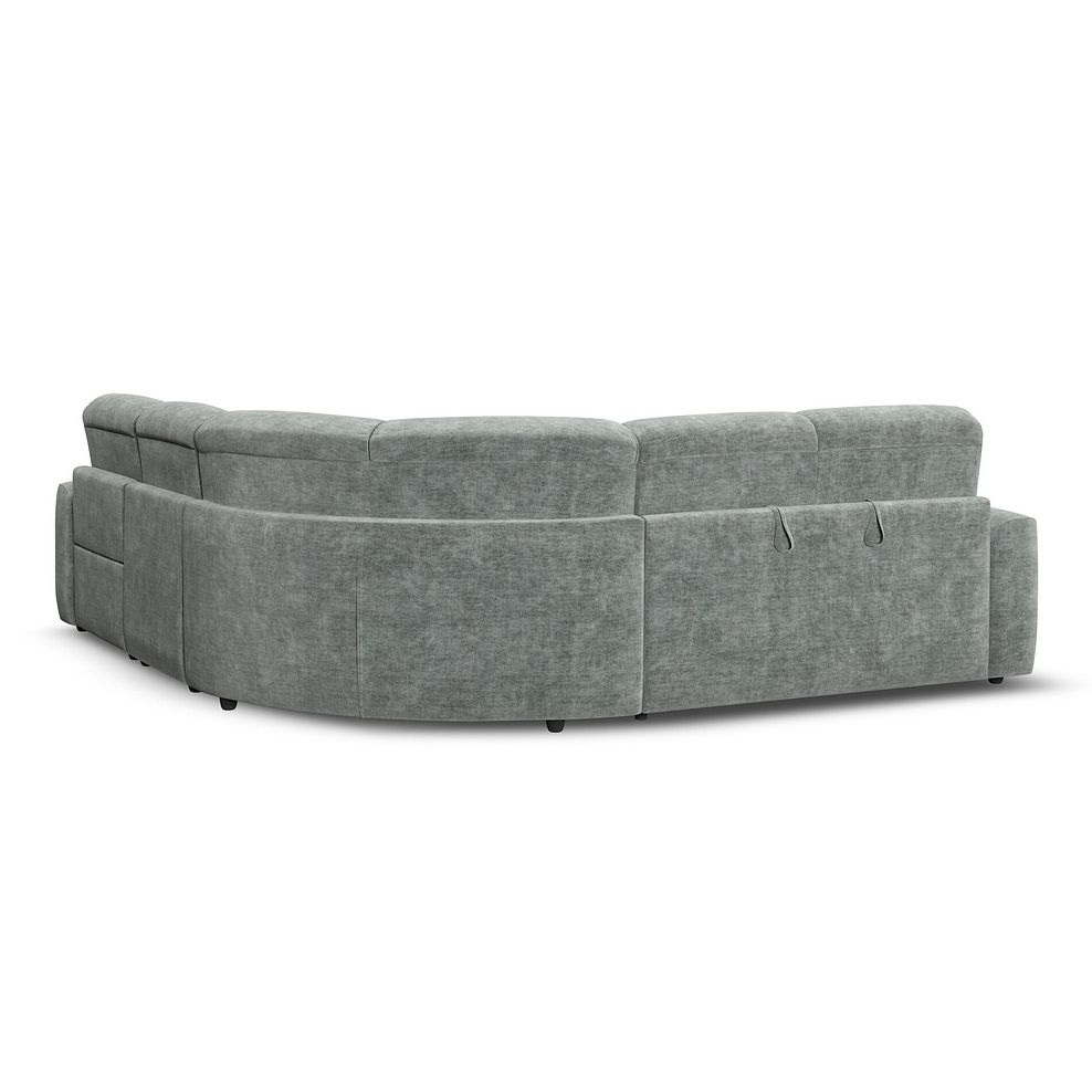 Cohen Large Corner Electric Recliner with Left Hand Sofa Bed in Plush Silver Fabric 6