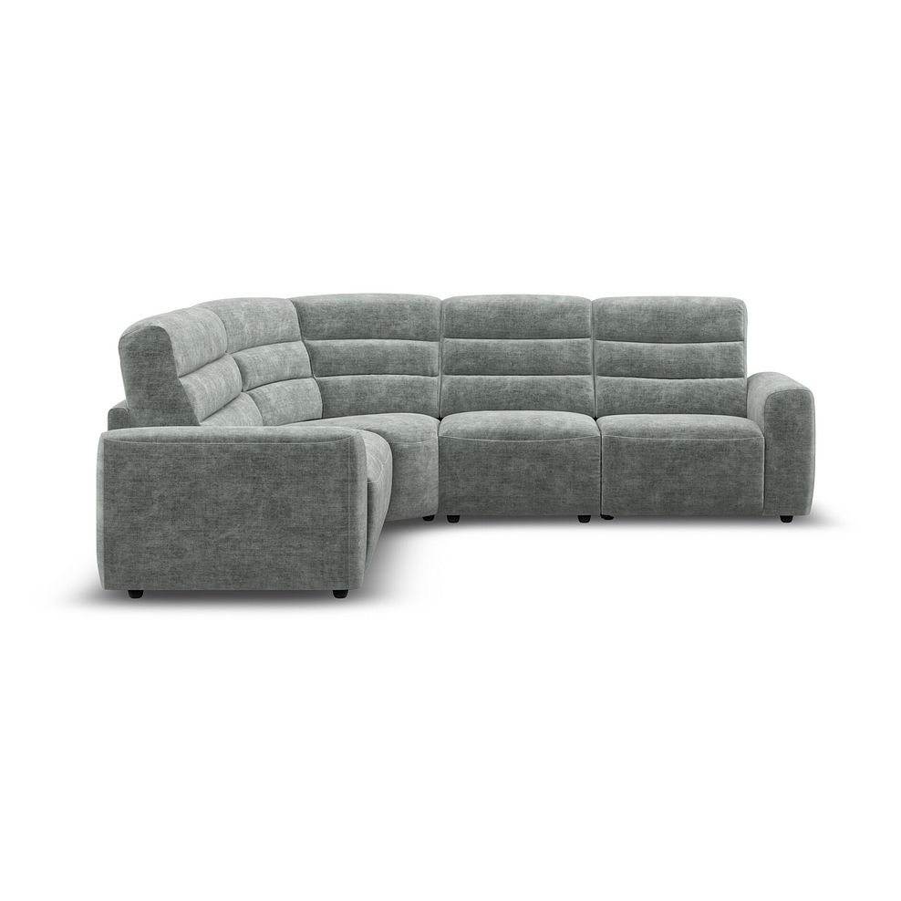 Cohen Large Corner Electric Recliner with Left Hand Sofa Bed in Plush Silver Fabric 7