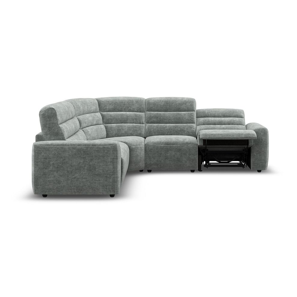 Cohen Large Corner Electric Recliner with Left Hand Sofa Bed in Plush Silver Fabric 8