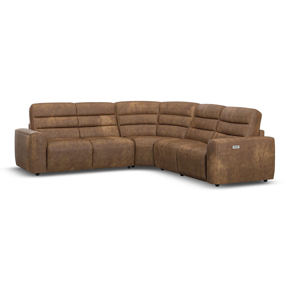 Cohen Large Corner Electric Recliner with Left Hand Sofa Bed in Ranch Brown Fabric 2