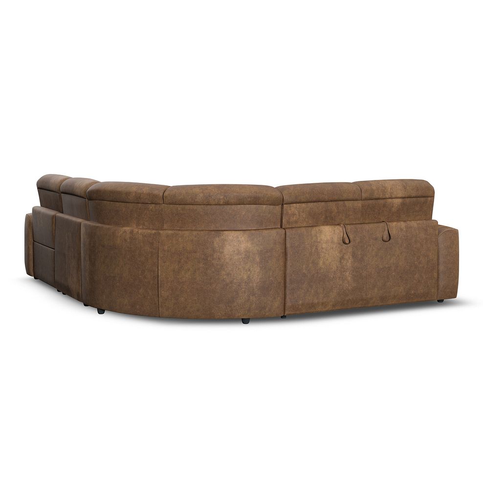 Cohen Large Corner Electric Recliner with Left Hand Sofa Bed in Ranch Brown Fabric 6