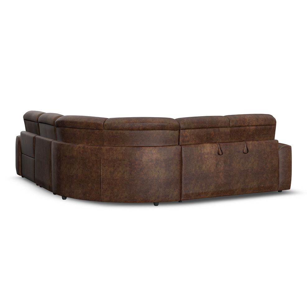 Cohen Large Corner Electric Recliner with Left Hand Sofa Bed in Ranch Dark Brown Fabric 6