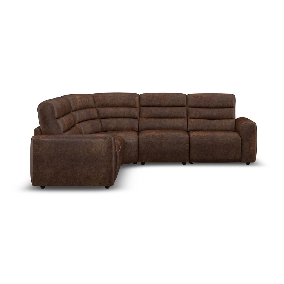 Cohen Large Corner Electric Recliner with Left Hand Sofa Bed in Ranch Dark Brown Fabric 7