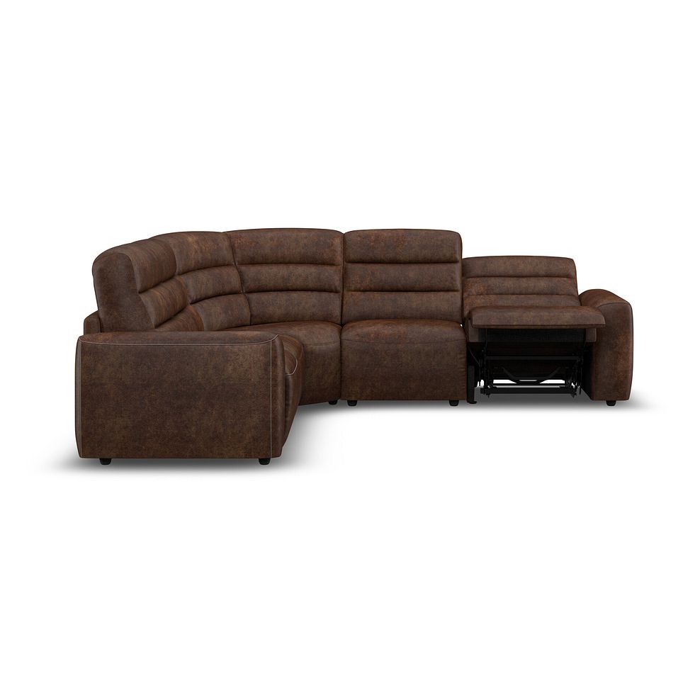 Cohen Large Corner Electric Recliner with Left Hand Sofa Bed in Ranch Dark Brown Fabric 8