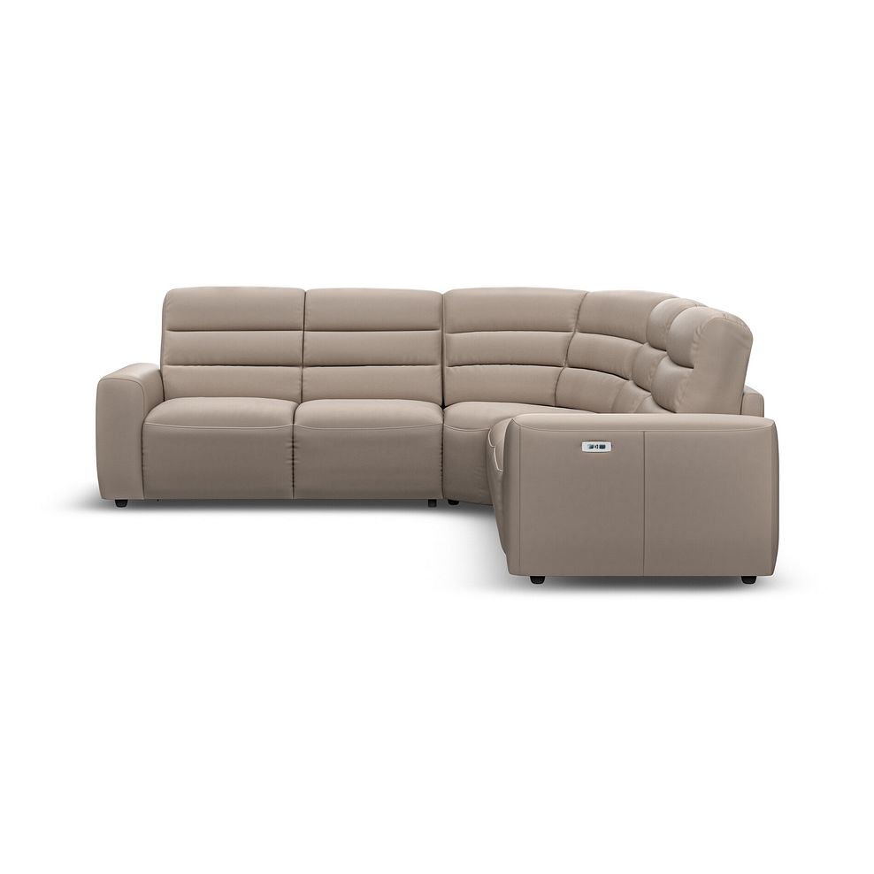 Cohen Large Corner Electric Recliner with Left Hand Sofa Bed in Virgo Buff Leather 5