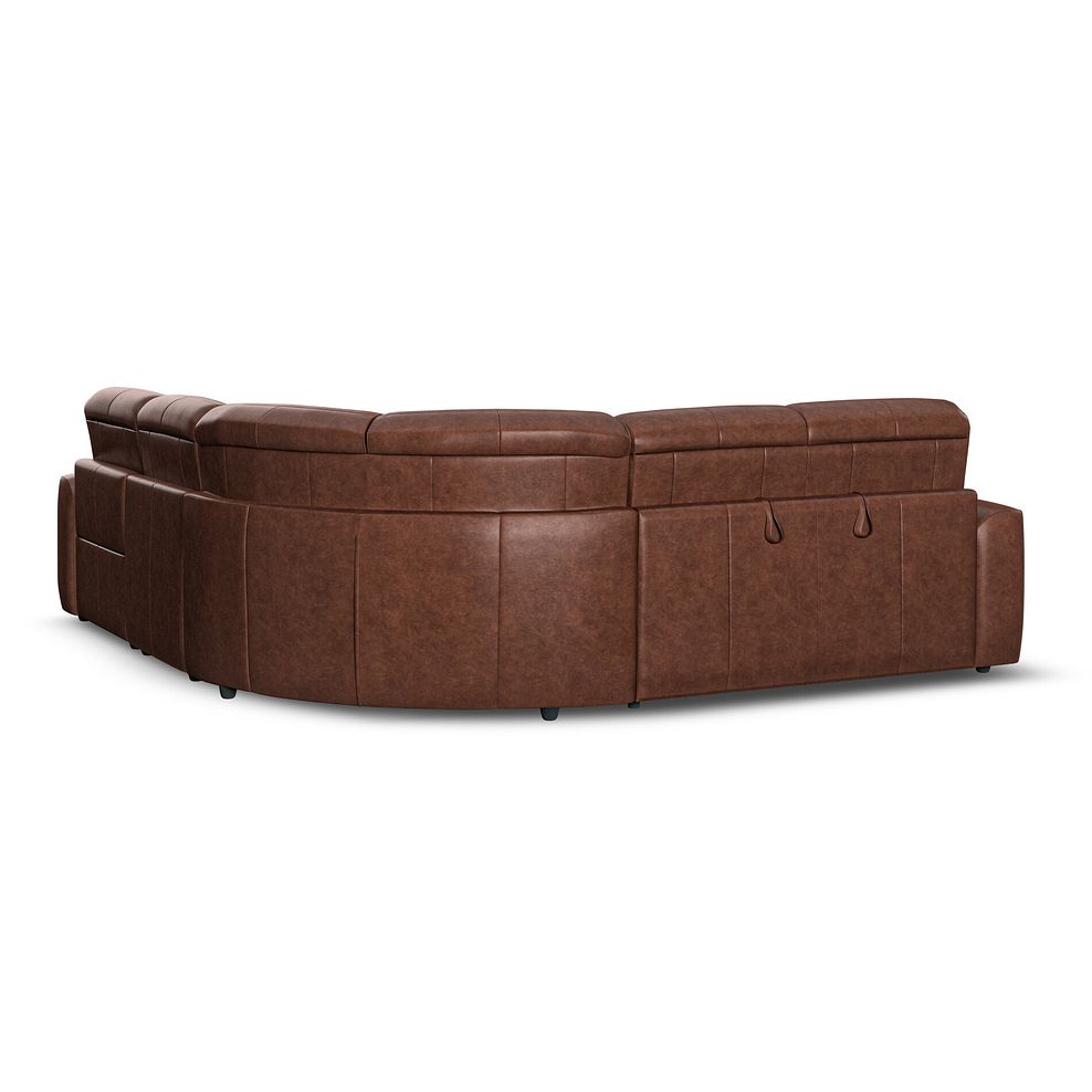 Cohen Large Corner Electric Recliner with Left Hand Sofa Bed in Virgo Chestnut Leather 6