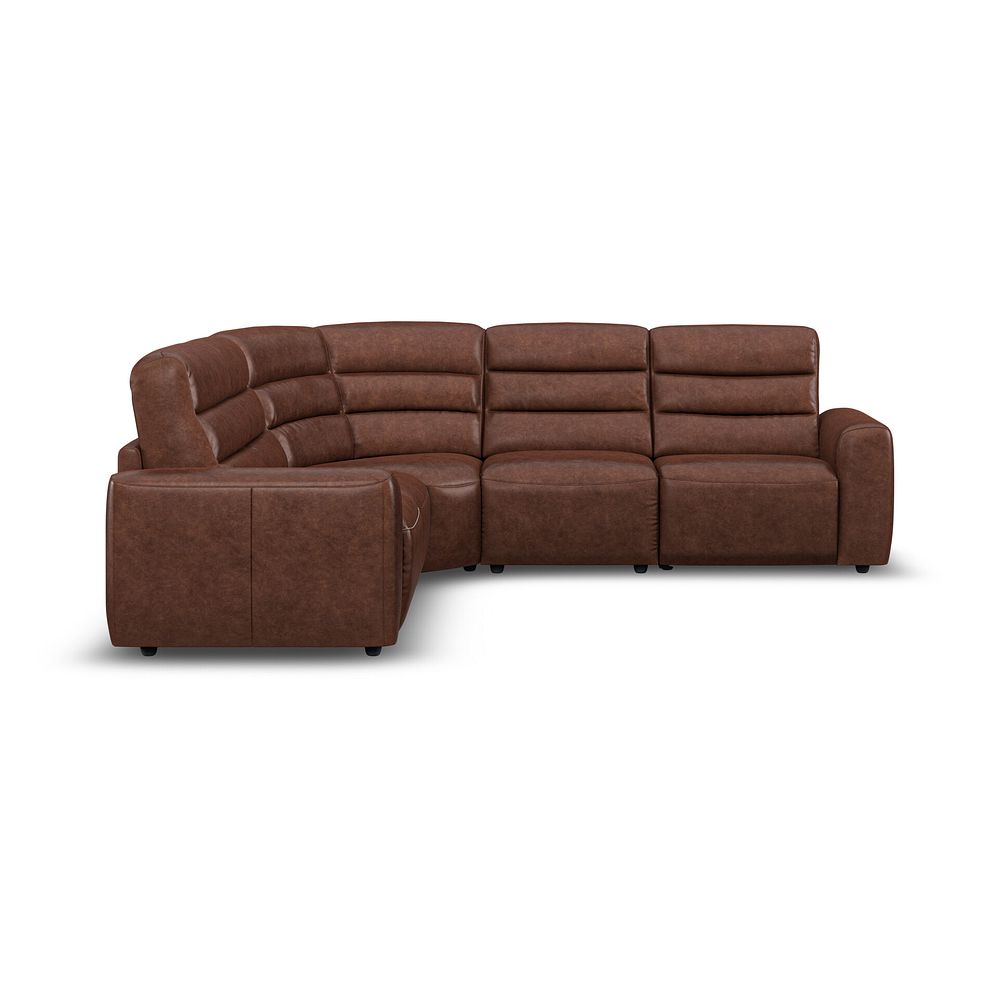 Cohen Large Corner Electric Recliner with Left Hand Sofa Bed in Virgo Chestnut Leather 7