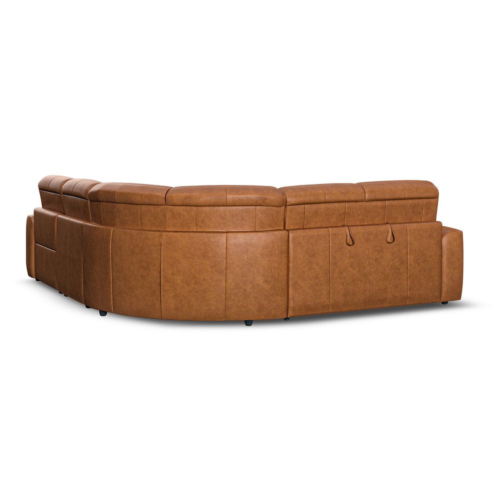 Cohen Large Corner Electric Recliner with Left Hand Sofa Bed in Virgo Cognac Leather 6