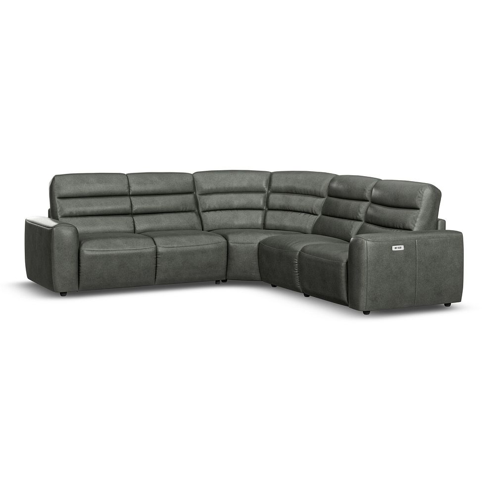 Cohen Large Corner Electric Recliner with Left Hand Sofa Bed in Virgo Lead Leather 2