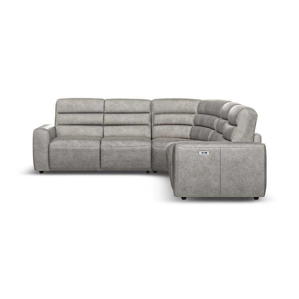 Cohen Large Corner Electric Recliner with Left Hand Sofa Bed in Virgo Platinum Leather 5