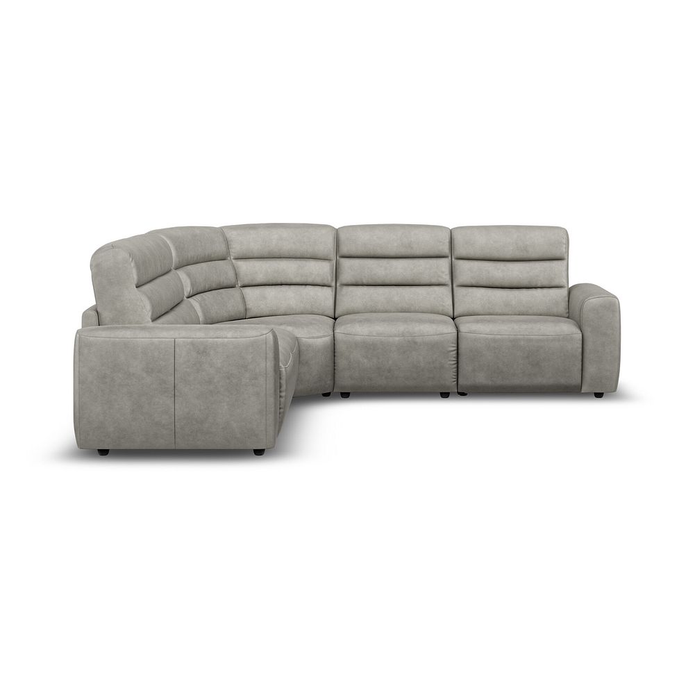 Cohen Large Corner Electric Recliner with Left Hand Sofa Bed in Virgo Platinum Leather 7