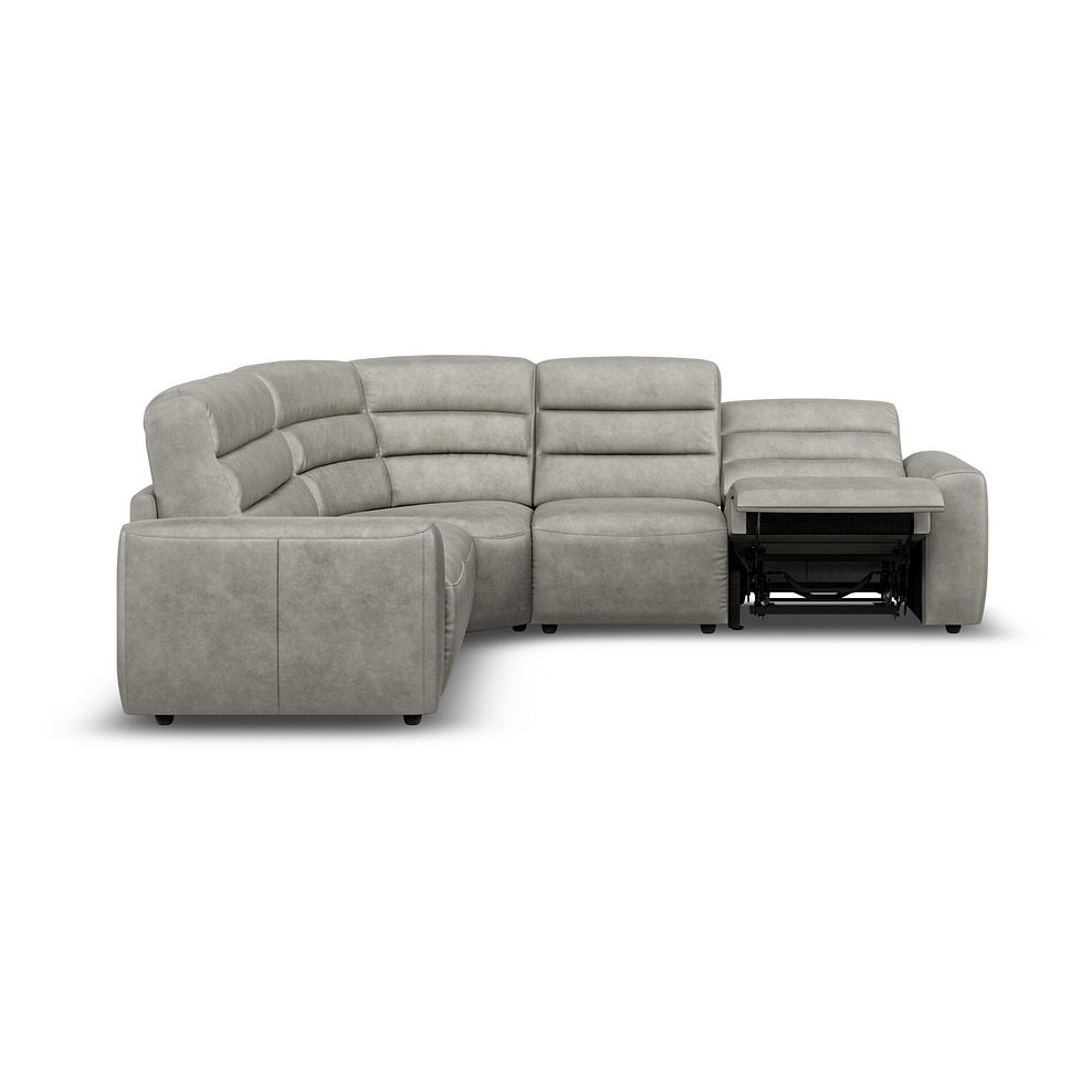 Cohen Large Corner Electric Recliner with Left Hand Sofa Bed in Virgo Platinum Leather 8