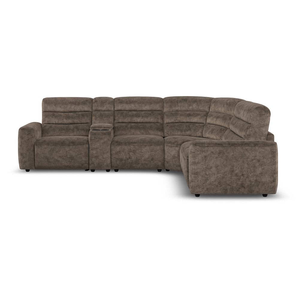 Cohen Large Corner Electric Recliner with Right Hand Sofa Bed and Console in  Dapple Chocolate Fabric 7