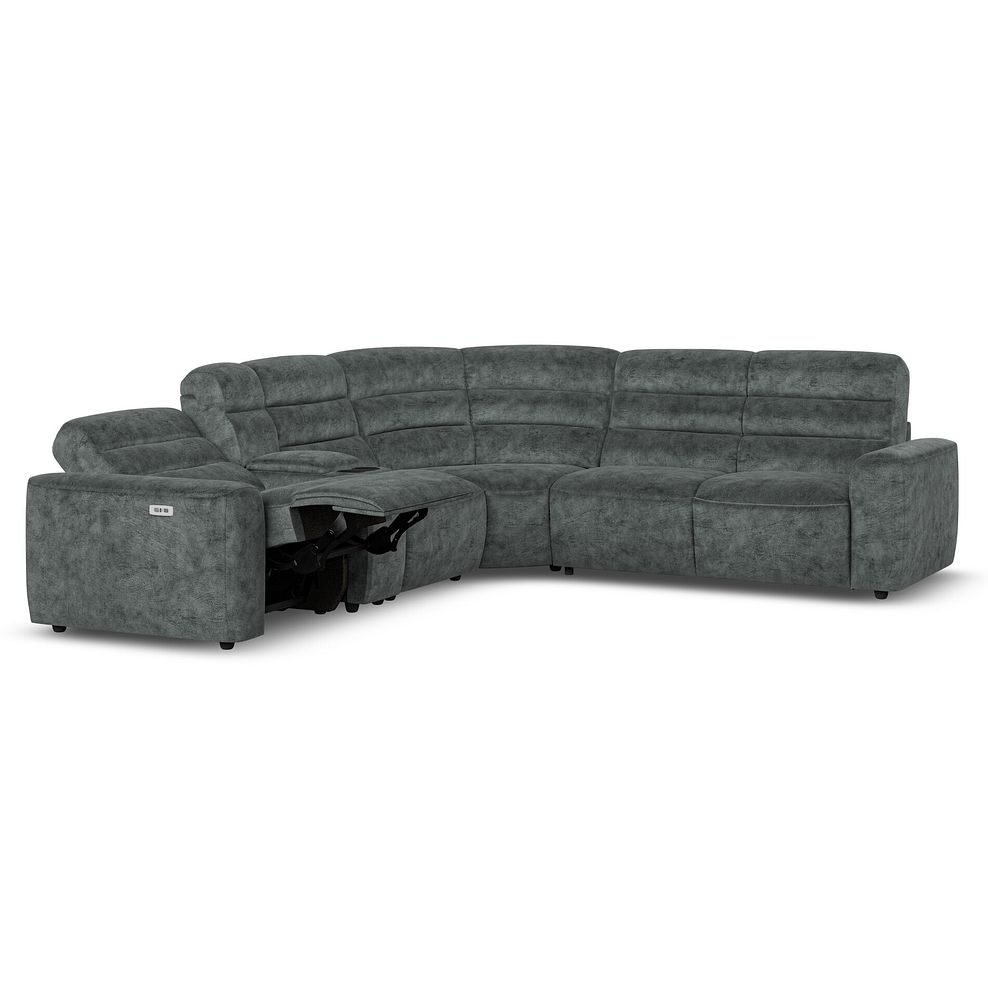 Cohen Large Corner Electric Recliner with Right Hand Sofa Bed and Console in Dapple Grey Fabric 4