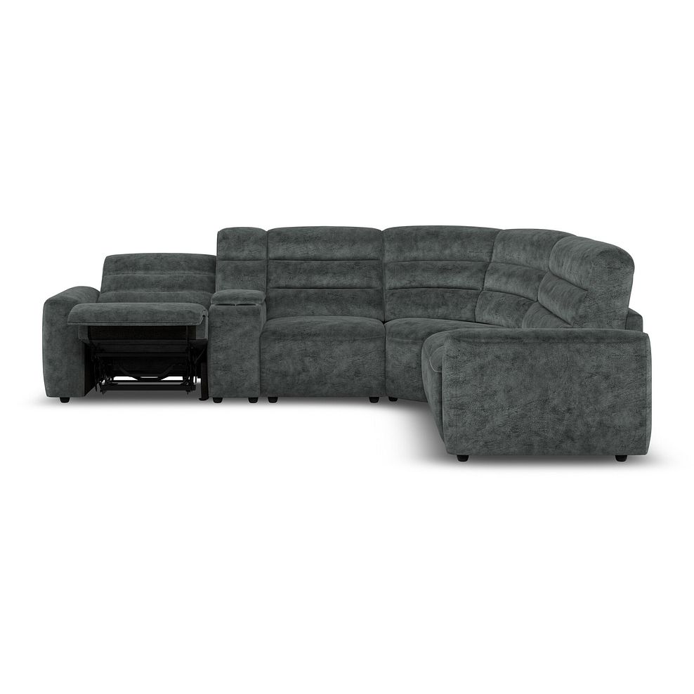 Cohen Large Corner Electric Recliner with Right Hand Sofa Bed and Console in Dapple Grey Fabric 8