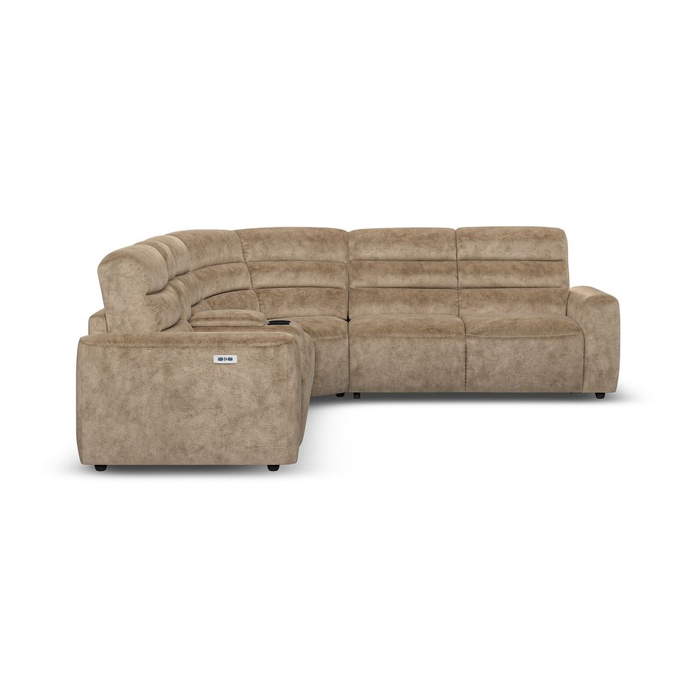 Cohen Large Corner Electric Recliner with Right Hand Sofa Bed and Console in Dapple Taupe Fabric 5