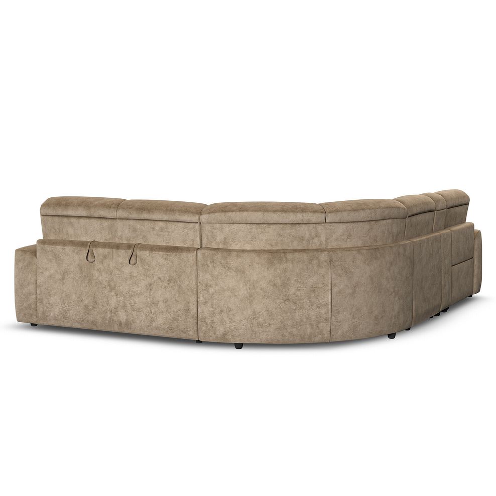 Cohen Large Corner Electric Recliner with Right Hand Sofa Bed and Console in Dapple Taupe Fabric 6