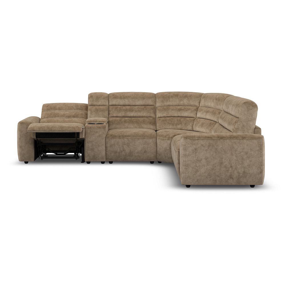 Cohen Large Corner Electric Recliner with Right Hand Sofa Bed and Console in Dapple Taupe Fabric 8