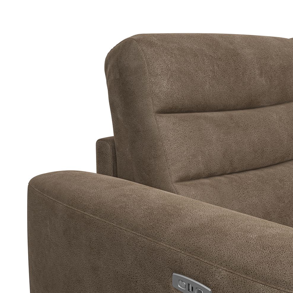 Cohen Large Corner Electric Recliner with Right Hand Sofa Bed and Console in Miller Earth Brown Fabric 13