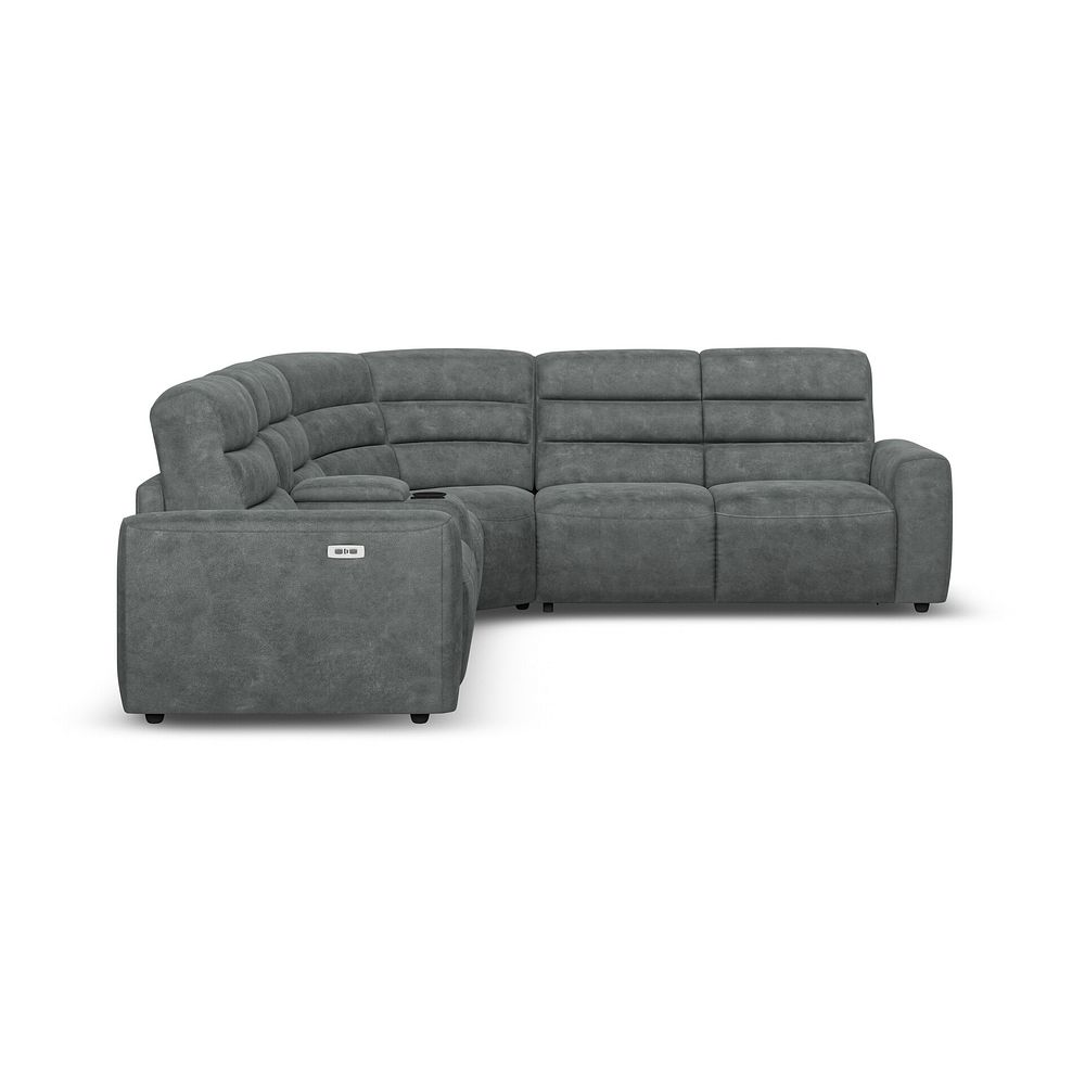Cohen Large Corner Electric Recliner with Right Hand Sofa Bed and Console in Miller Grey Fabric 5