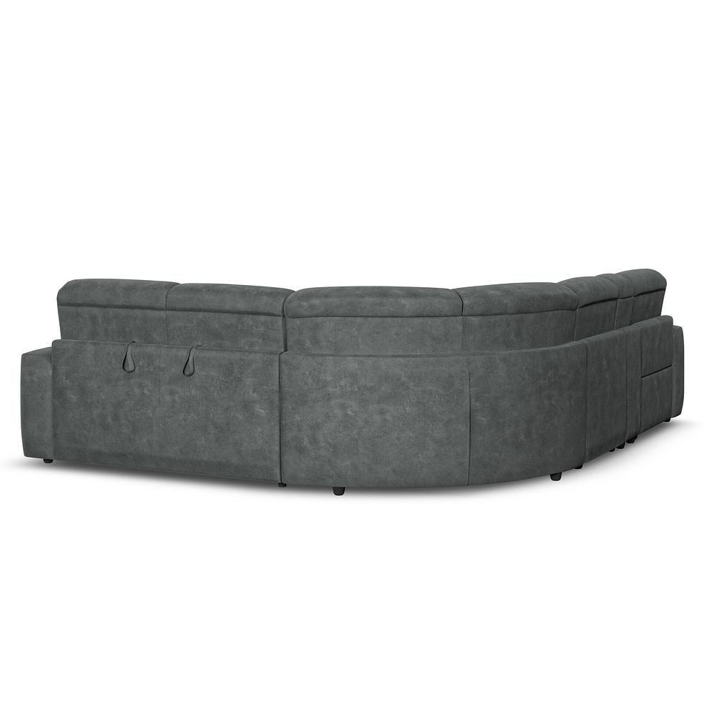 Cohen Large Corner Electric Recliner with Right Hand Sofa Bed and Console in Miller Grey Fabric 6