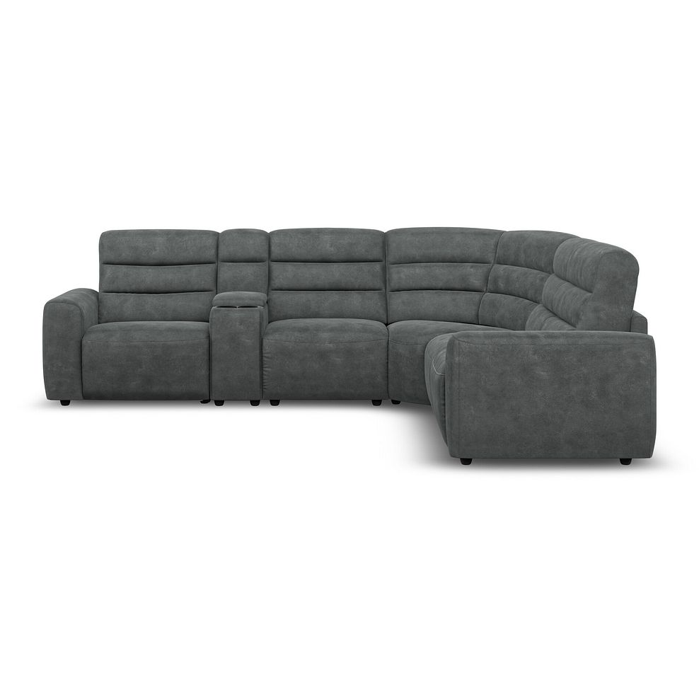 Cohen Large Corner Electric Recliner with Right Hand Sofa Bed and Console in Miller Grey Fabric 7