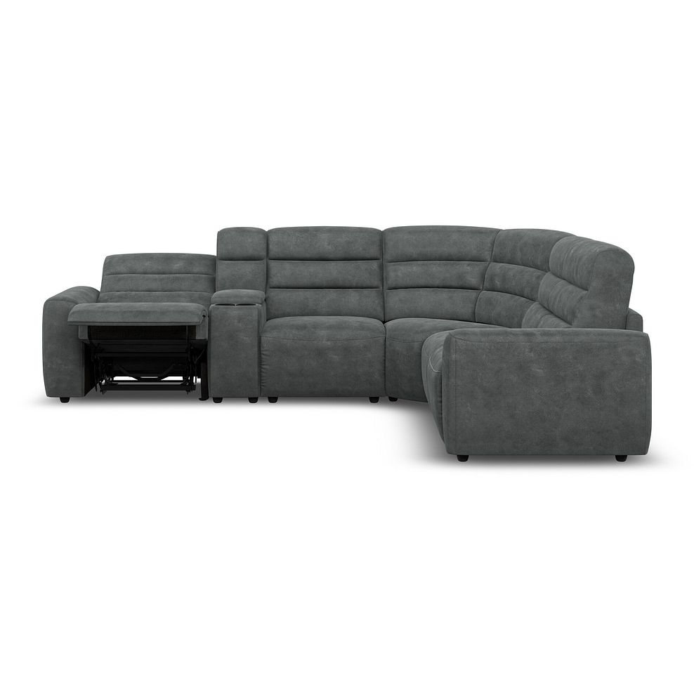 Cohen Large Corner Electric Recliner with Right Hand Sofa Bed and Console in Miller Grey Fabric 8