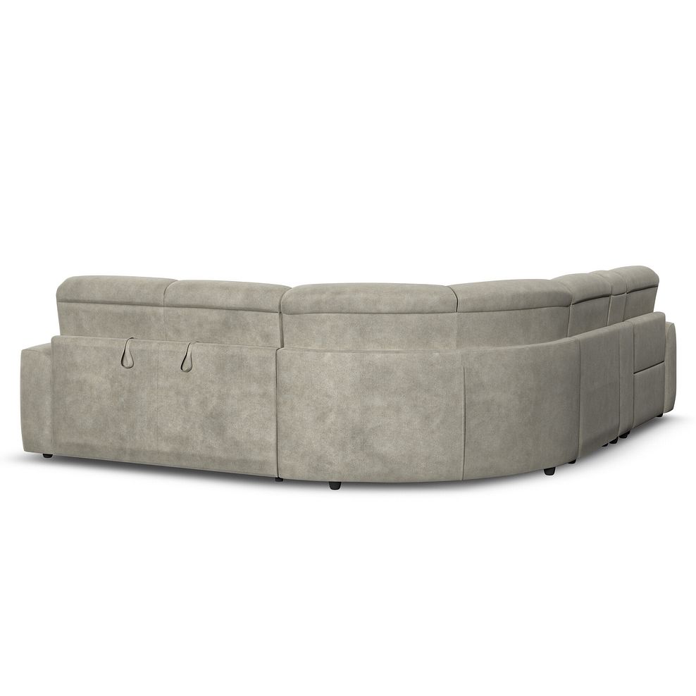 Cohen Large Corner Electric Recliner with Right Hand Sofa Bed and Console in Miller Taupe Fabric 6