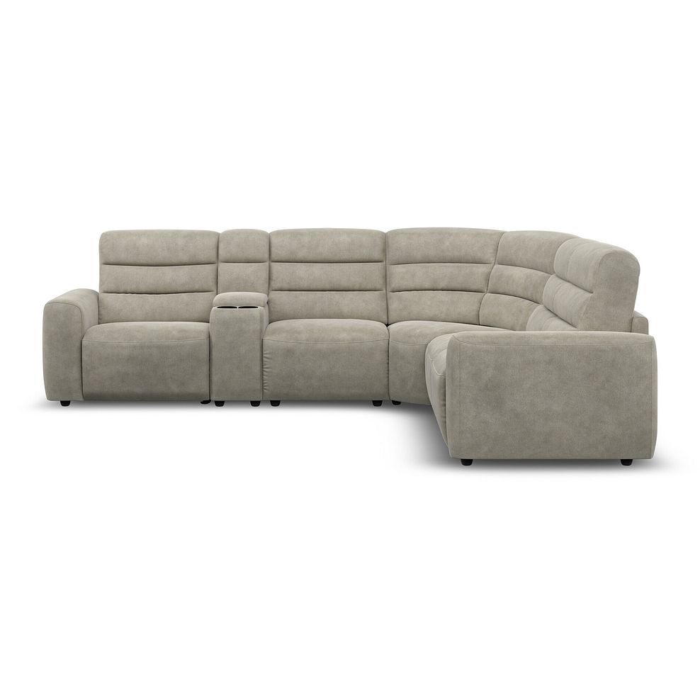 Cohen Large Corner Electric Recliner with Right Hand Sofa Bed and Console in Miller Taupe Fabric 7